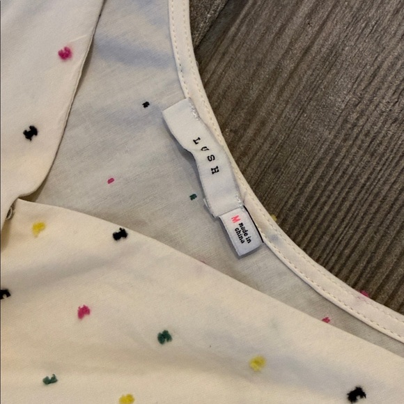 Lush White Confetti Faux Wrap Dress Medium - Picture 6 of 9